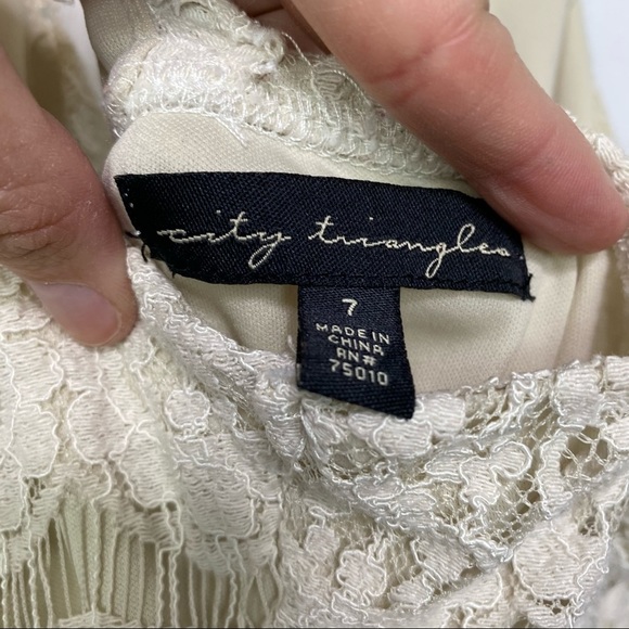 City Triangle-Ivory Lace T back & Chambray Skirt Sundress sz 7 - Picture 8 of 8